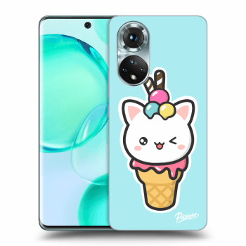 Picasee silikonowe przeźroczyste etui na Honor 50 5G - Ice Cream Cat