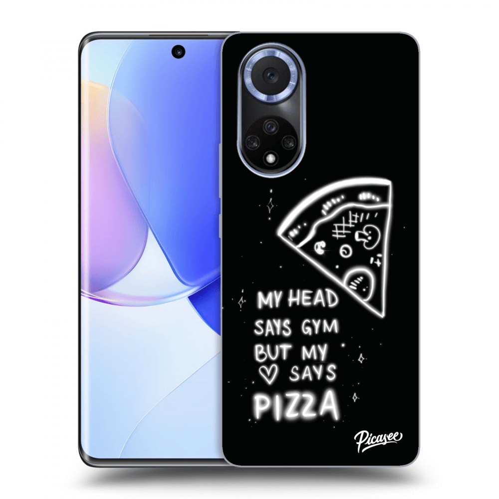 Picasee silikonowe czarne etui na Huawei Nova 9 - Pizza