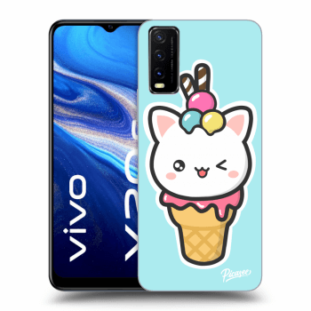 Picasee silikonowe przeźroczyste etui na Vivo Y20s - Ice Cream Cat