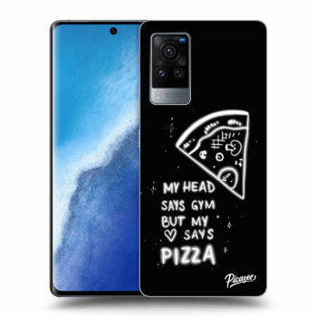 Picasee silikonowe czarne etui na Vivo X60 Pro 5G - Pizza