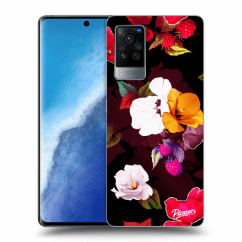 Picasee silikonowe przeźroczyste etui na Vivo X60 Pro 5G - Flowers and Berries