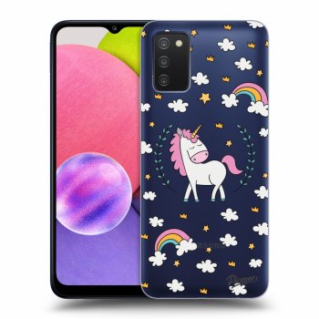 Picasee silikonowe przeźroczyste etui na Samsung Galaxy A03s A037G - Unicorn star heaven