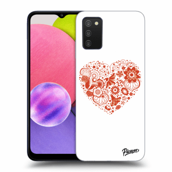 Picasee silikonowe przeźroczyste etui na Samsung Galaxy A03s A037G - Big heart