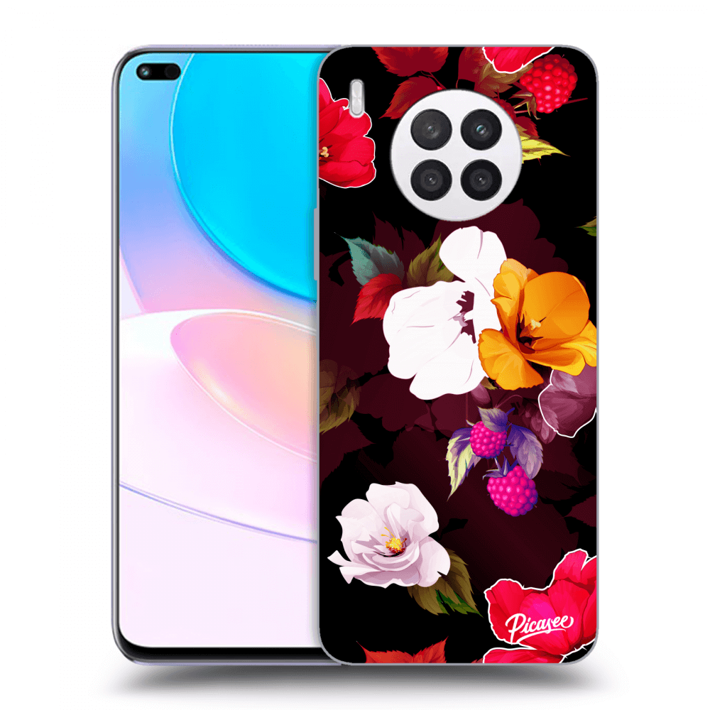 Picasee silikonowe przeźroczyste etui na Huawei Nova 8i - Flowers and Berries