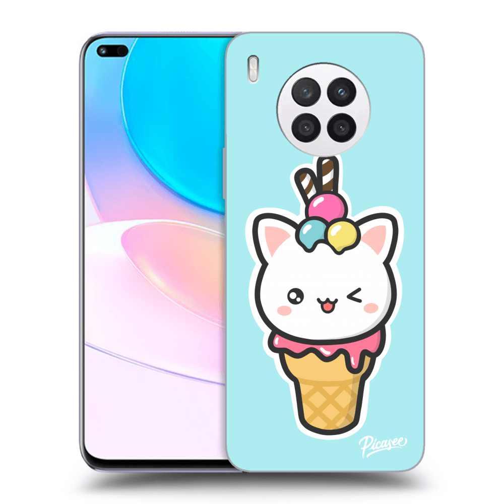 Picasee silikonowe przeźroczyste etui na Huawei Nova 8i - Ice Cream Cat