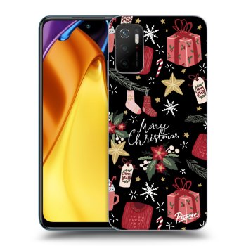 Picasee silikonowe czarne etui na Xiaomi Poco M3 Pro 5G - Christmas