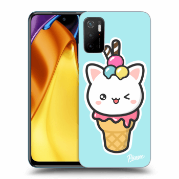 Picasee silikonowe przeźroczyste etui na Xiaomi Poco M3 Pro 5G - Ice Cream Cat