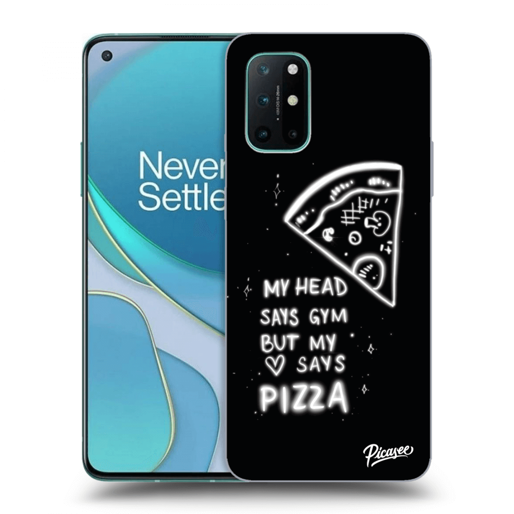 Picasee silikonowe czarne etui na OnePlus 8T - Pizza