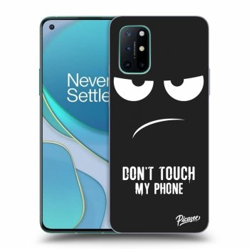 Picasee silikonowe czarne etui na OnePlus 8T - Don't Touch My Phone