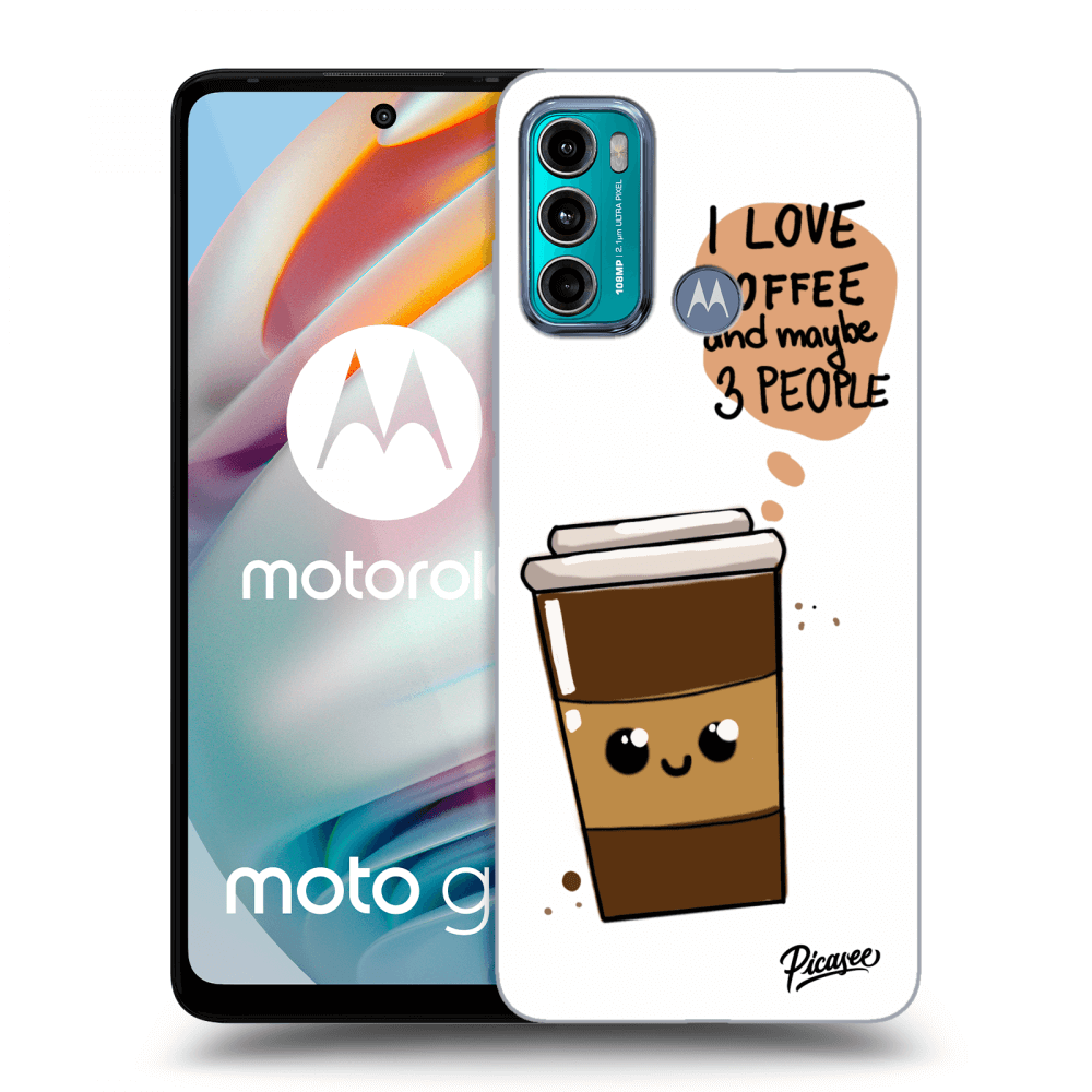 Picasee silikonowe czarne etui na Motorola Moto G60 - Cute coffee