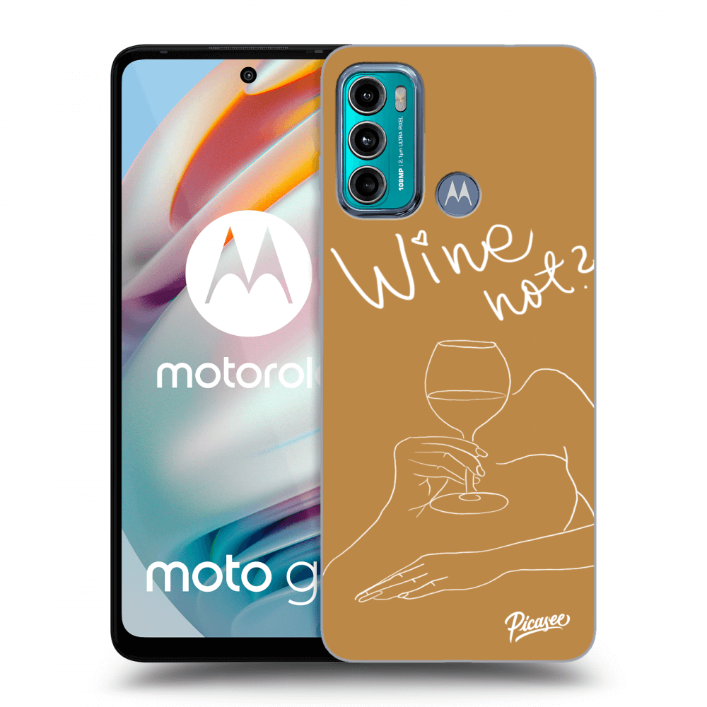 Picasee silikonowe czarne etui na Motorola Moto G60 - Wine not