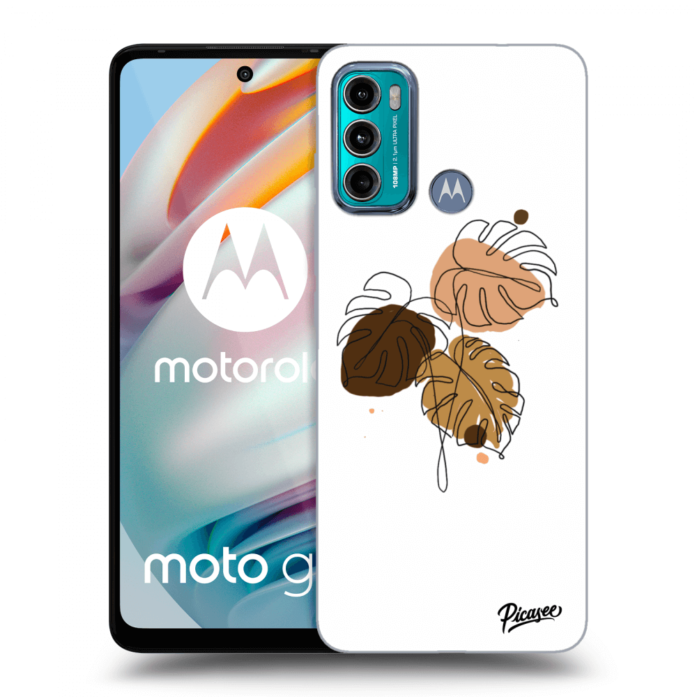 Picasee silikonowe czarne etui na Motorola Moto G60 - Monstera