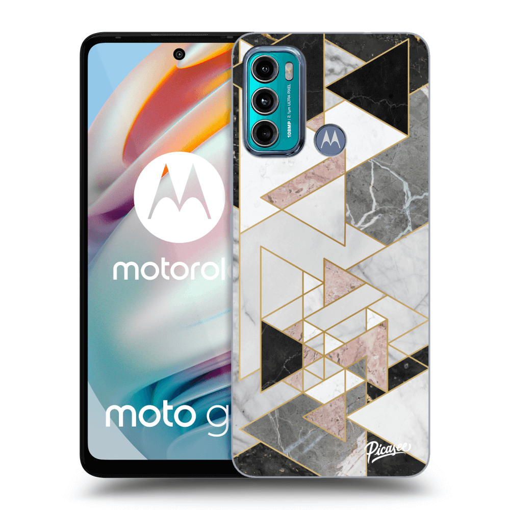 Picasee silikonowe czarne etui na Motorola Moto G60 - Light geometry