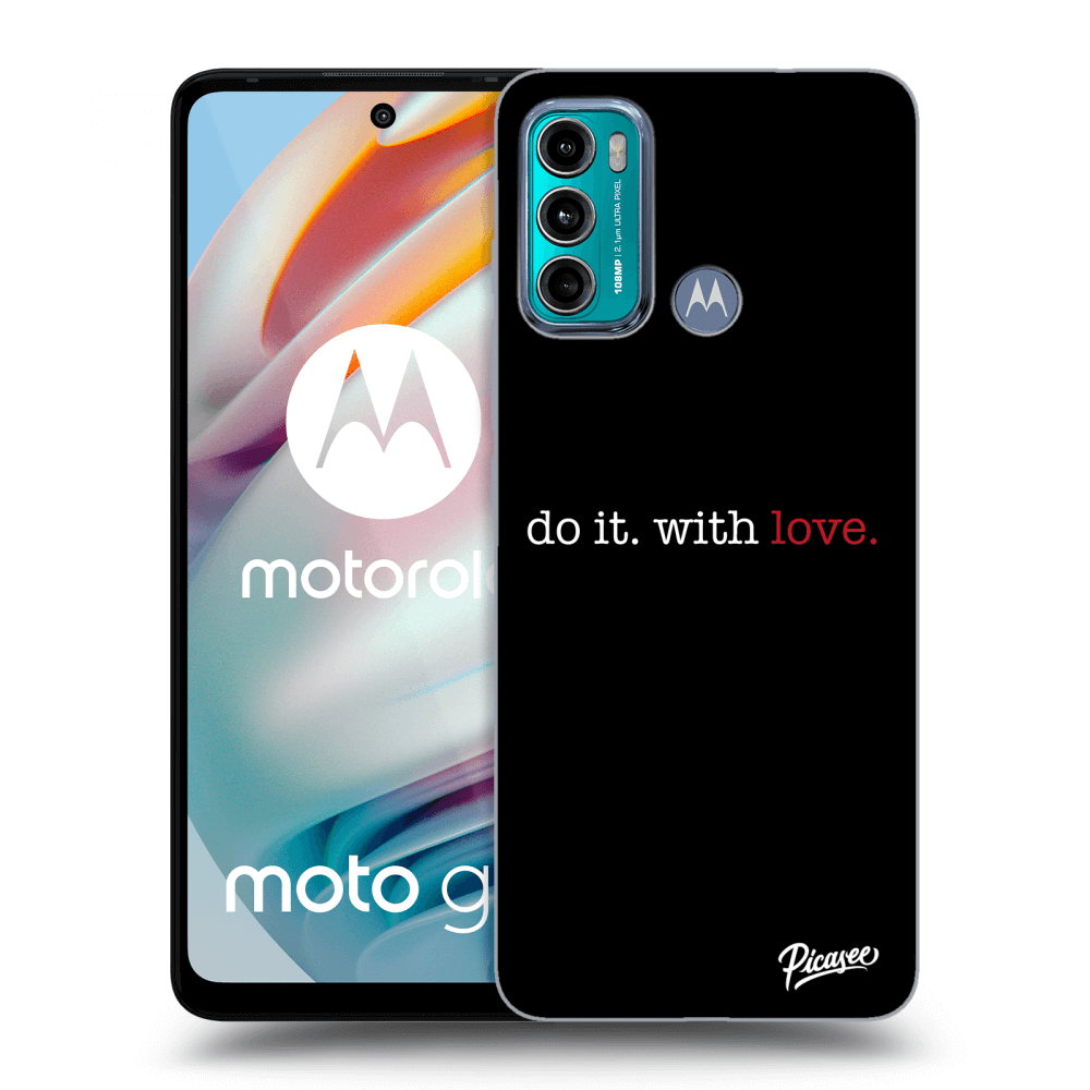Picasee silikonowe czarne etui na Motorola Moto G60 - Do it. With love.