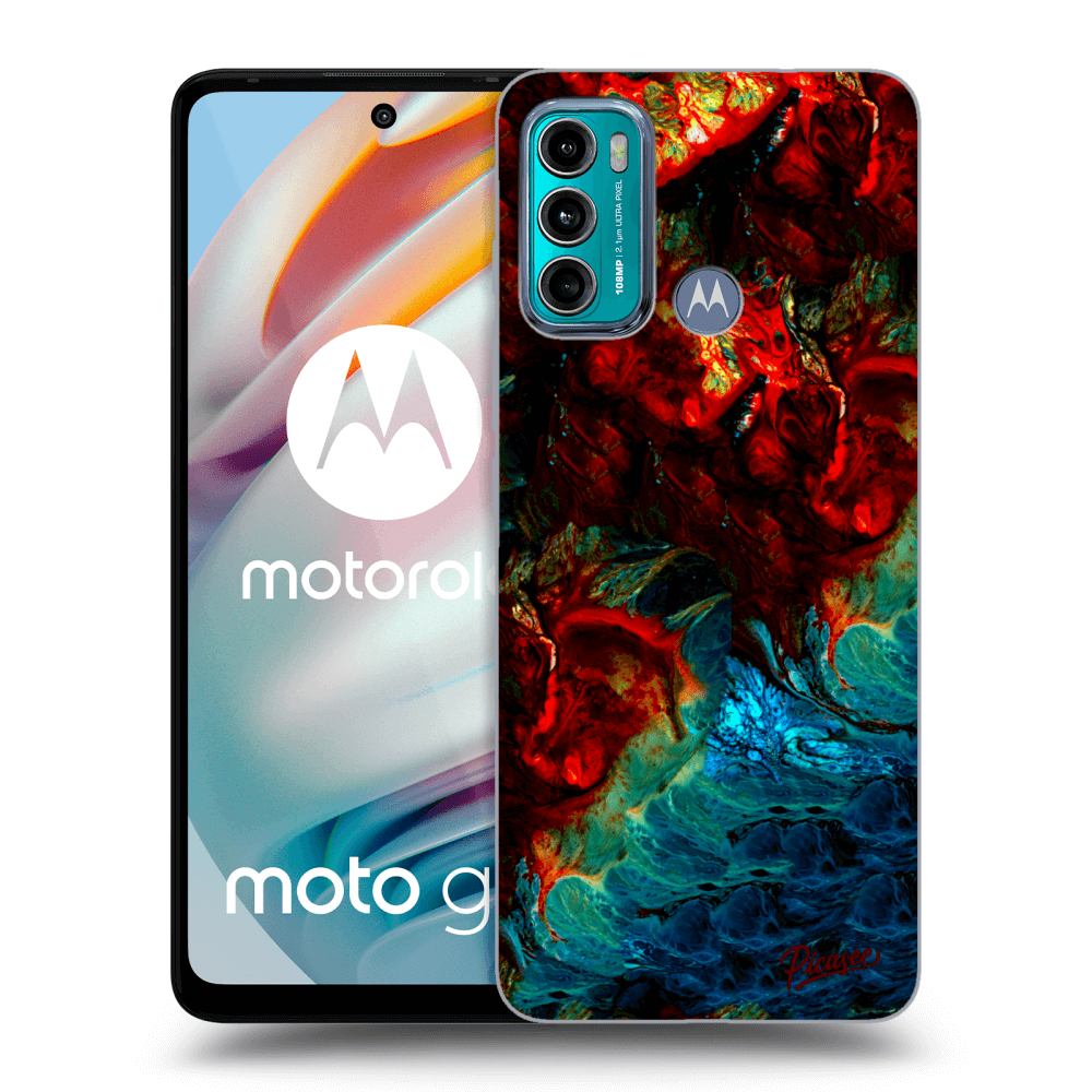 Picasee silikonowe czarne etui na Motorola Moto G60 - Universe