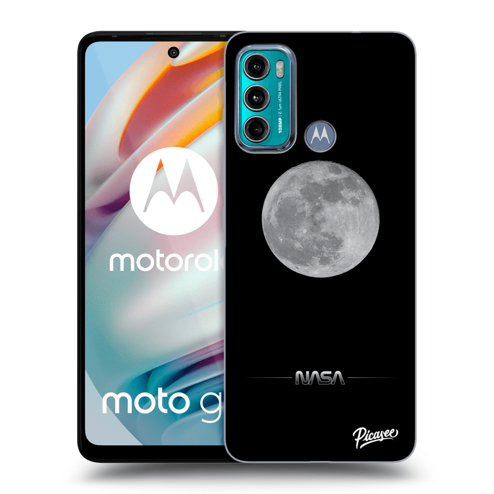 Picasee silikonowe czarne etui na Motorola Moto G60 - Moon Minimal
