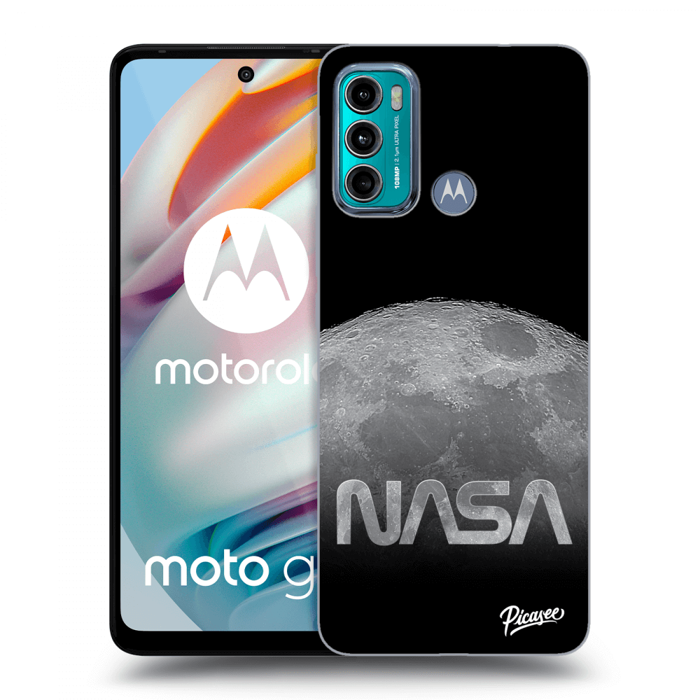 Picasee silikonowe czarne etui na Motorola Moto G60 - Moon Cut