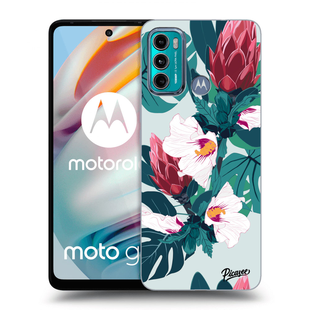 Picasee silikonowe czarne etui na Motorola Moto G60 - Rhododendron