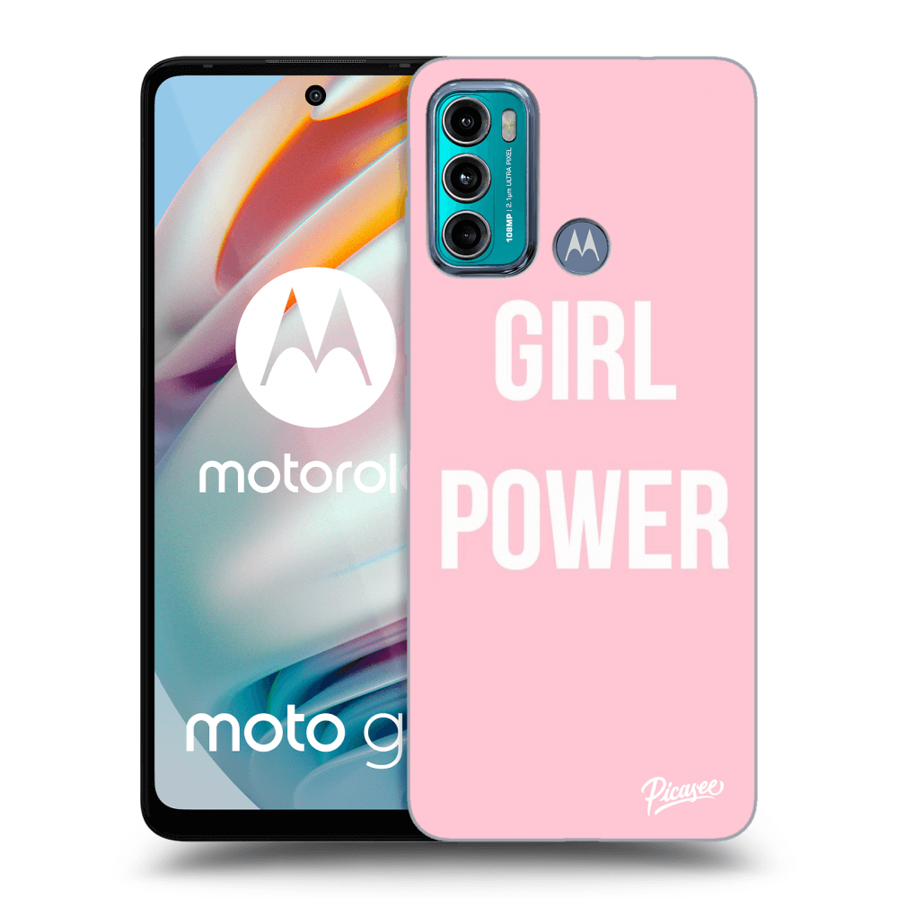 Picasee silikonowe czarne etui na Motorola Moto G60 - Girl power