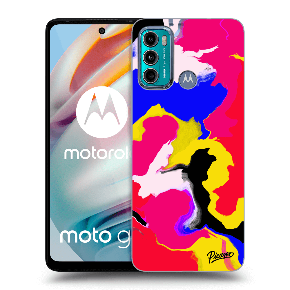Picasee silikonowe czarne etui na Motorola Moto G60 - Watercolor