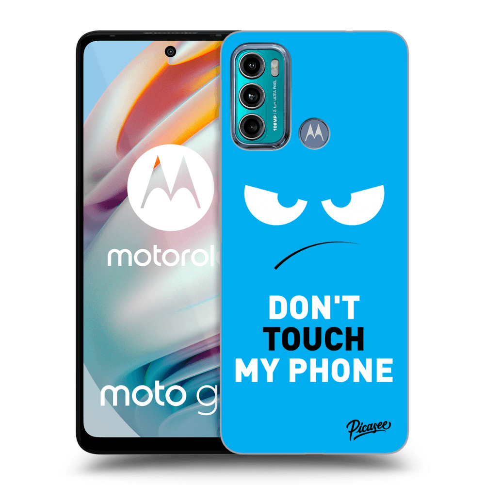 Picasee silikonowe czarne etui na Motorola Moto G60 - Angry Eyes - Blue