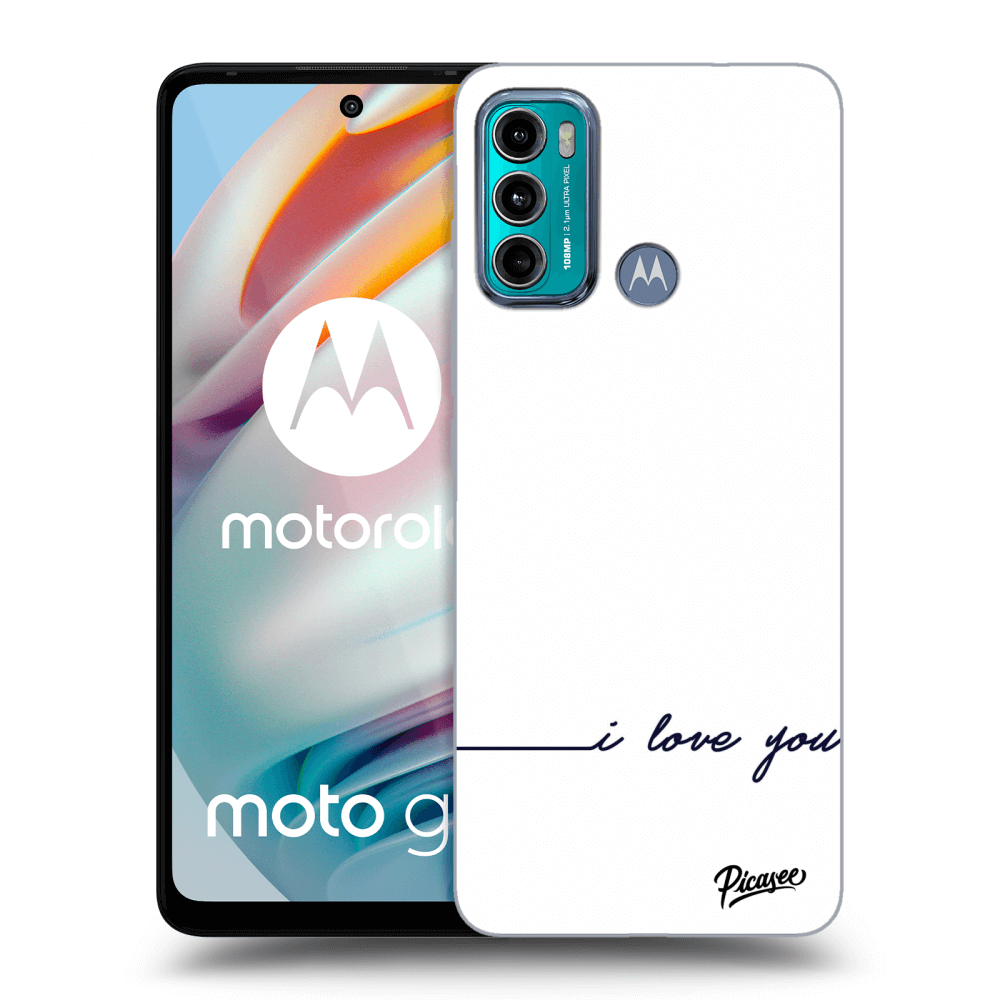 Picasee silikonowe czarne etui na Motorola Moto G60 - I love you