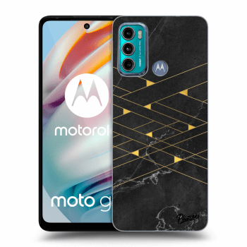 Picasee silikonowe czarne etui na Motorola Moto G60 - Gold Minimal