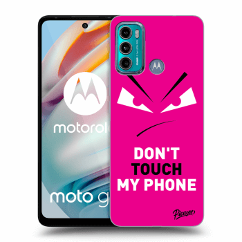 Picasee silikonowe przeźroczyste etui na Motorola Moto G60 - Evil Eye - Pink