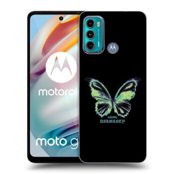 Picasee silikonowe czarne etui na Motorola Moto G60 - Diamanty Blue