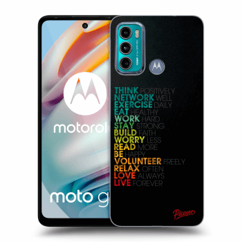 Picasee silikonowe czarne etui na Motorola Moto G60 - Motto life