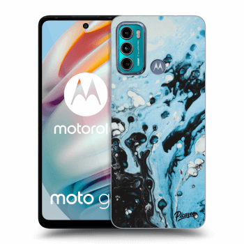 Picasee silikonowe przeźroczyste etui na Motorola Moto G60 - Organic blue