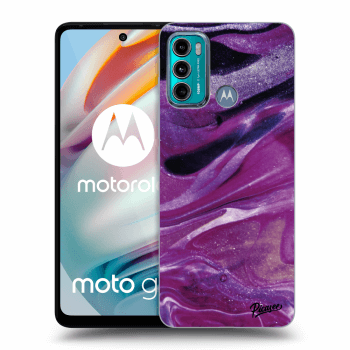 Picasee silikonowe przeźroczyste etui na Motorola Moto G60 - Purple glitter