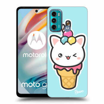 Picasee silikonowe czarne etui na Motorola Moto G60 - Ice Cream Cat