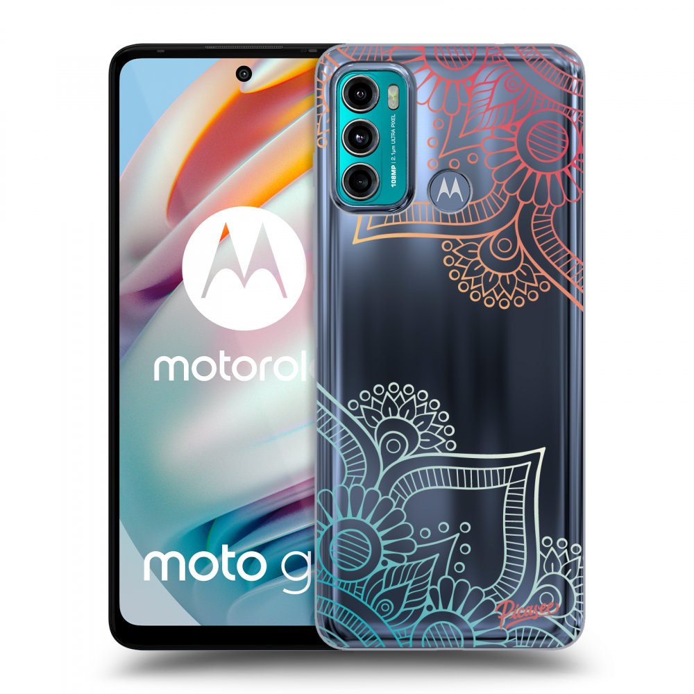 Picasee silikonowe przeźroczyste etui na Motorola Moto G60 - Flowers pattern