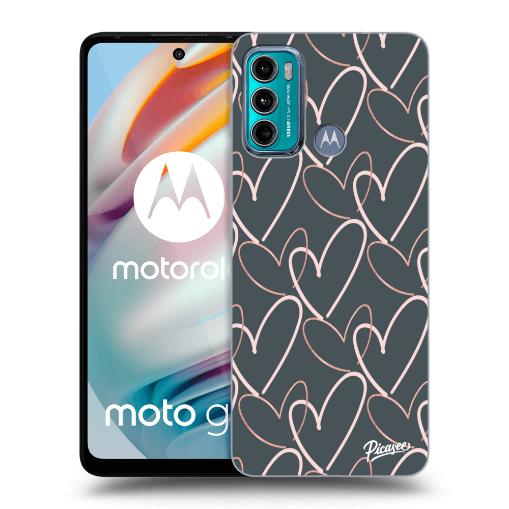 Picasee silikonowe czarne etui na Motorola Moto G60 - Lots of love