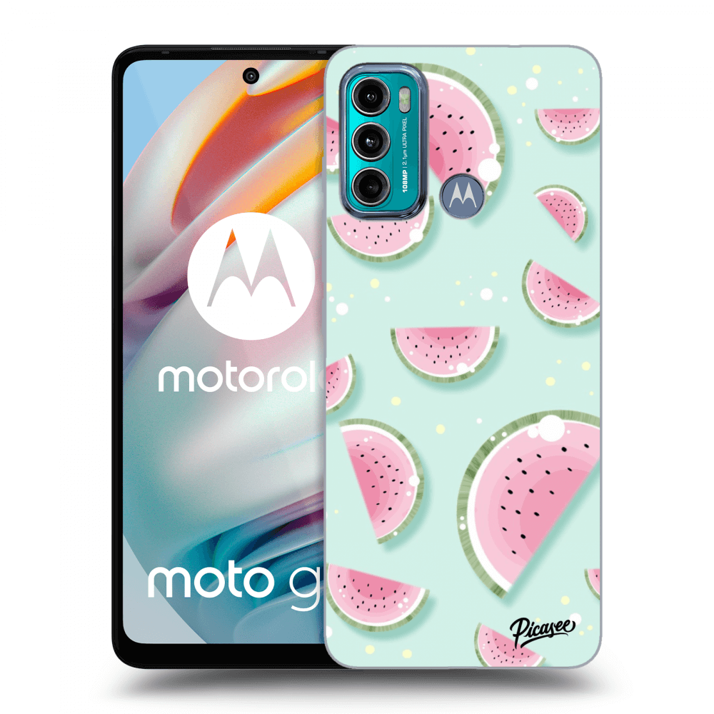Picasee silikonowe czarne etui na Motorola Moto G60 - Watermelon 2
