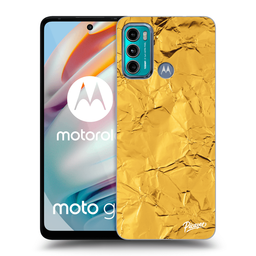 Picasee silikonowe przeźroczyste etui na Motorola Moto G60 - Gold
