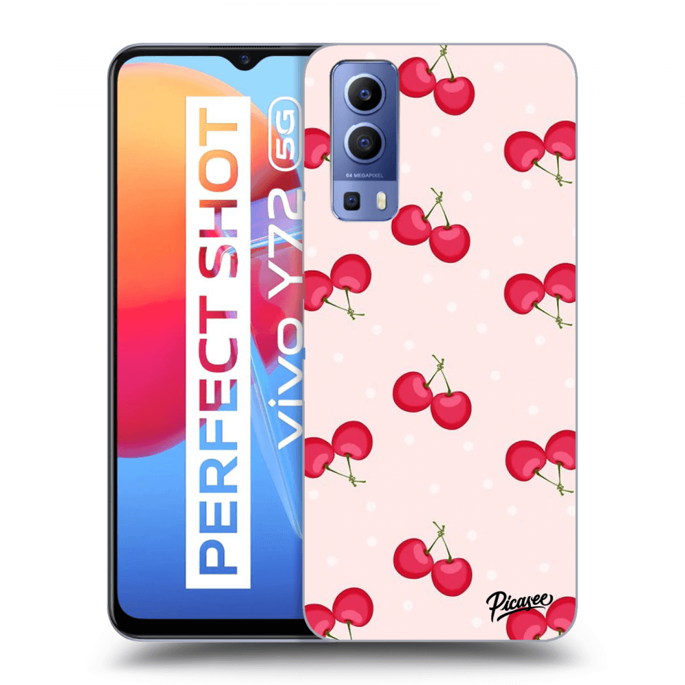 Picasee silikonowe przeźroczyste etui na Vivo Y72 5G - Cherries