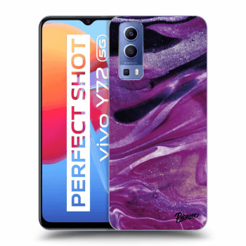 Picasee silikonowe przeźroczyste etui na Vivo Y72 5G - Purple glitter
