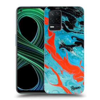 Picasee silikonowe przeźroczyste etui na Realme 8 5G - Blue Magma