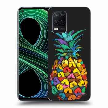 Picasee silikonowe czarne etui na Realme 8 5G - Pineapple