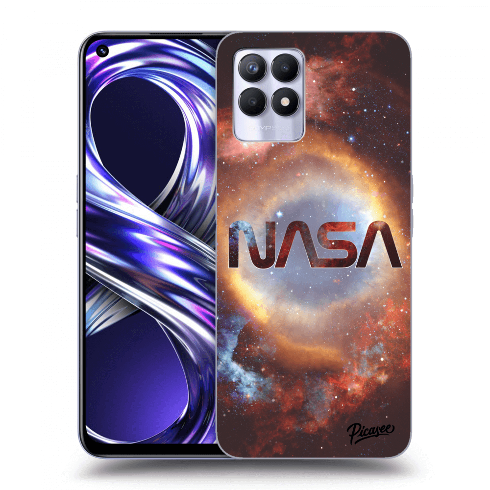 Picasee silikonowe czarne etui na Realme 8i - Nebula