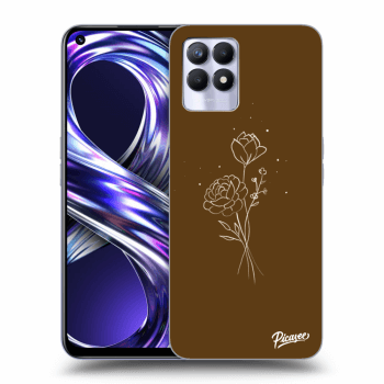 Etui na Realme 8i - Brown flowers