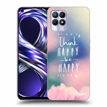 Picasee silikonowe przeźroczyste etui na Realme 8i - Think happy be happy