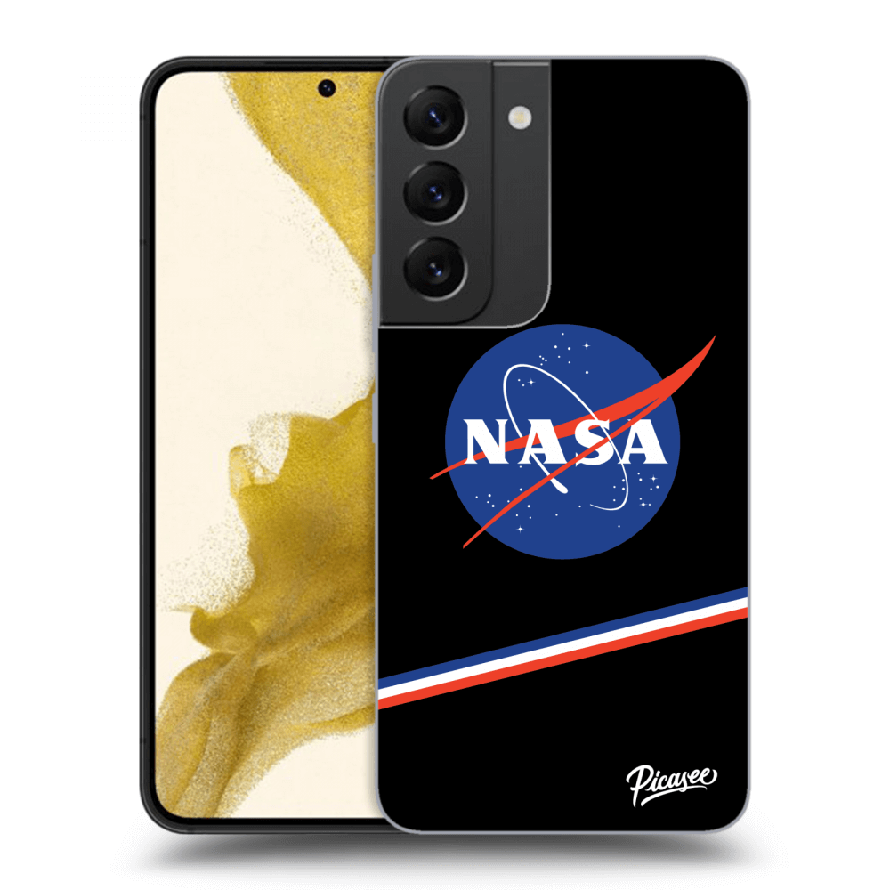 Picasee silikonowe czarne etui na Samsung Galaxy S22 5G - NASA Original
