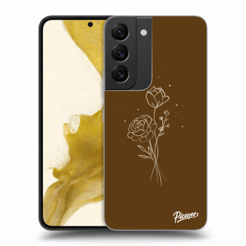 Etui na Samsung Galaxy S22 5G - Brown flowers