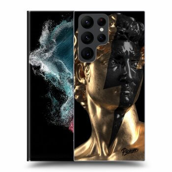 Picasee silikonowe czarne etui na Samsung Galaxy S22 Ultra 5G - Wildfire - Gold