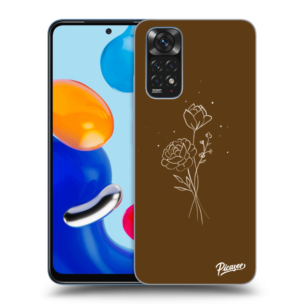 Picasee ULTIMATE CASE pro Xiaomi Redmi Note 11 - Brown flowers