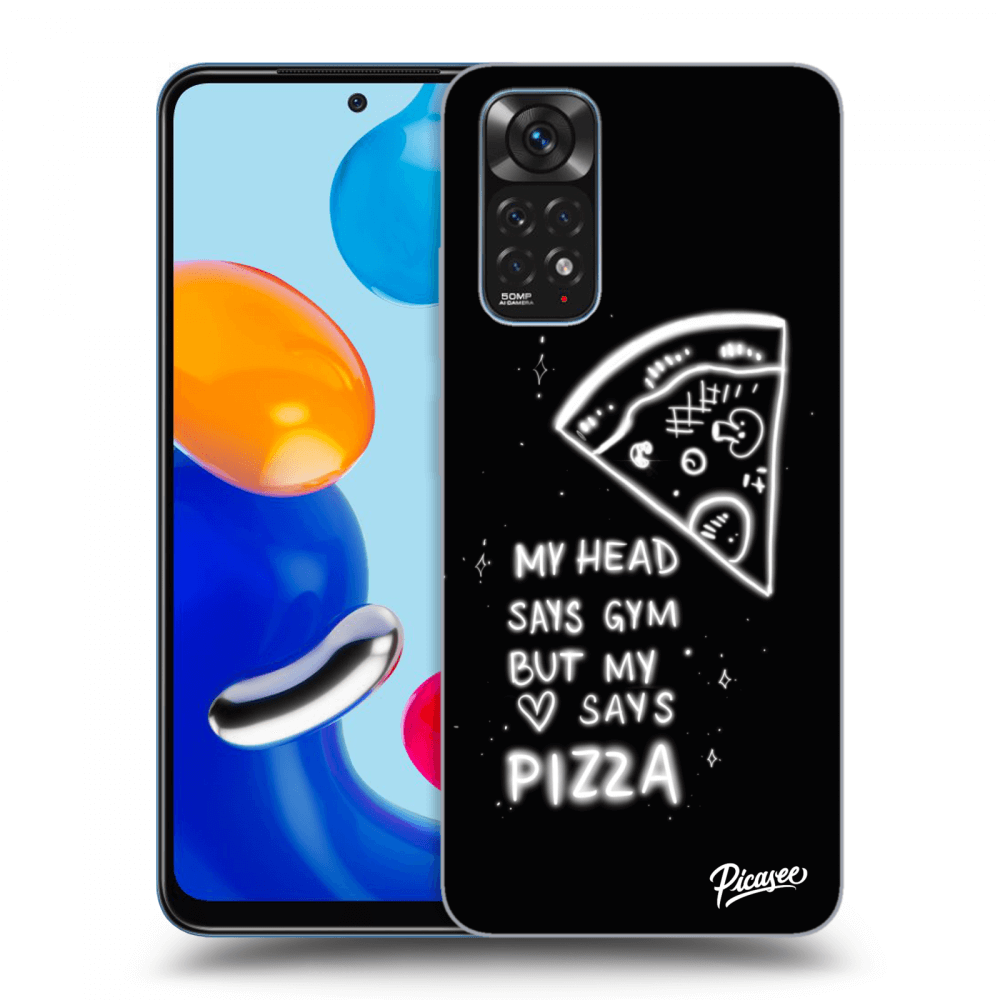 Picasee silikonowe czarne etui na Xiaomi Redmi Note 11 - Pizza