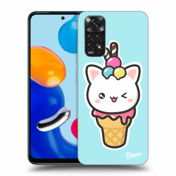Picasee silikonowe czarne etui na Xiaomi Redmi Note 11 - Ice Cream Cat